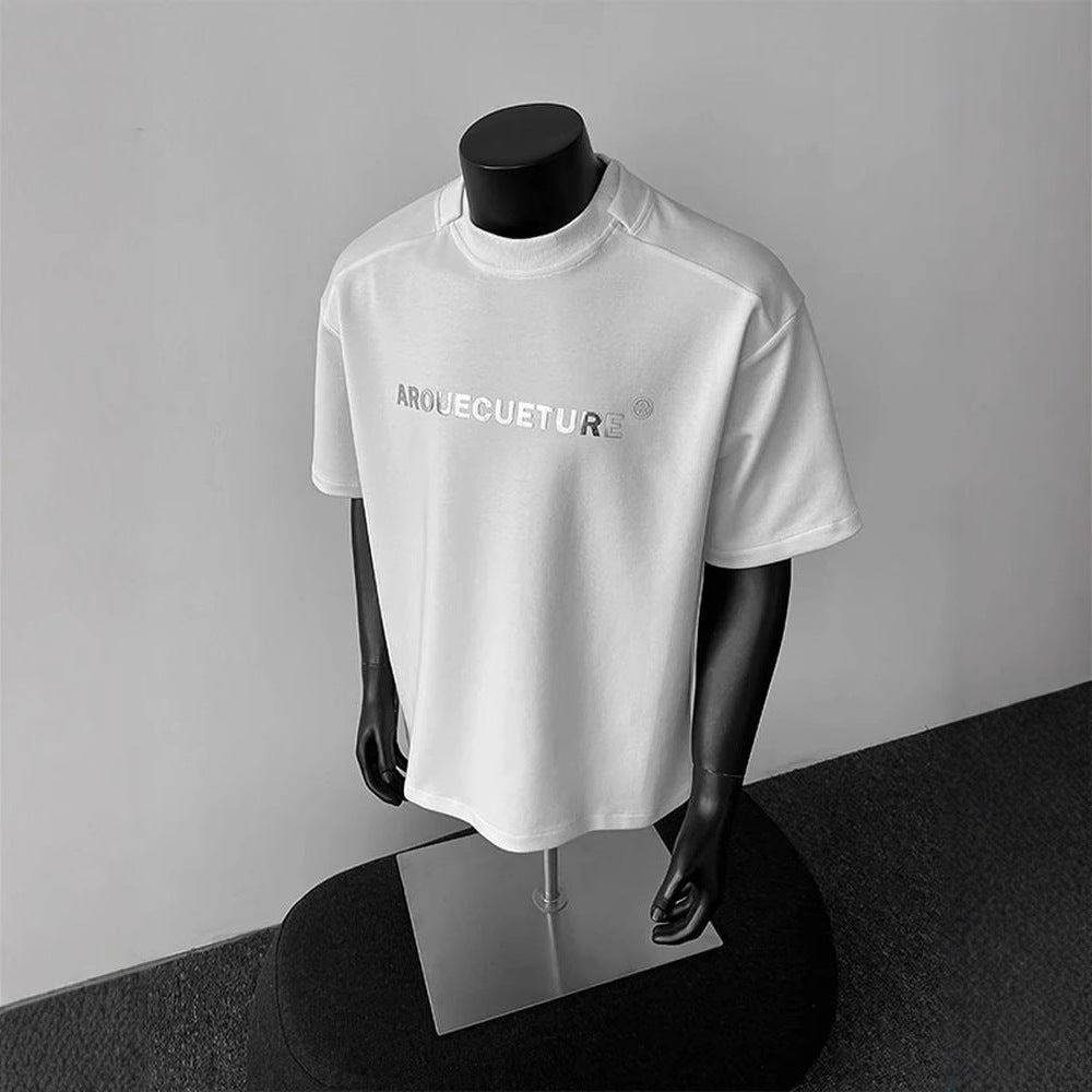 Shoulder Short Sleeve Men Clothing Summer Pu Handsome Heavy